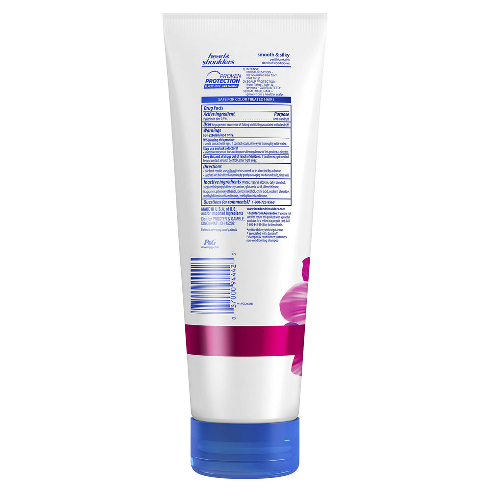 Head & Shoulders back label close-up showing ingredients and directions
