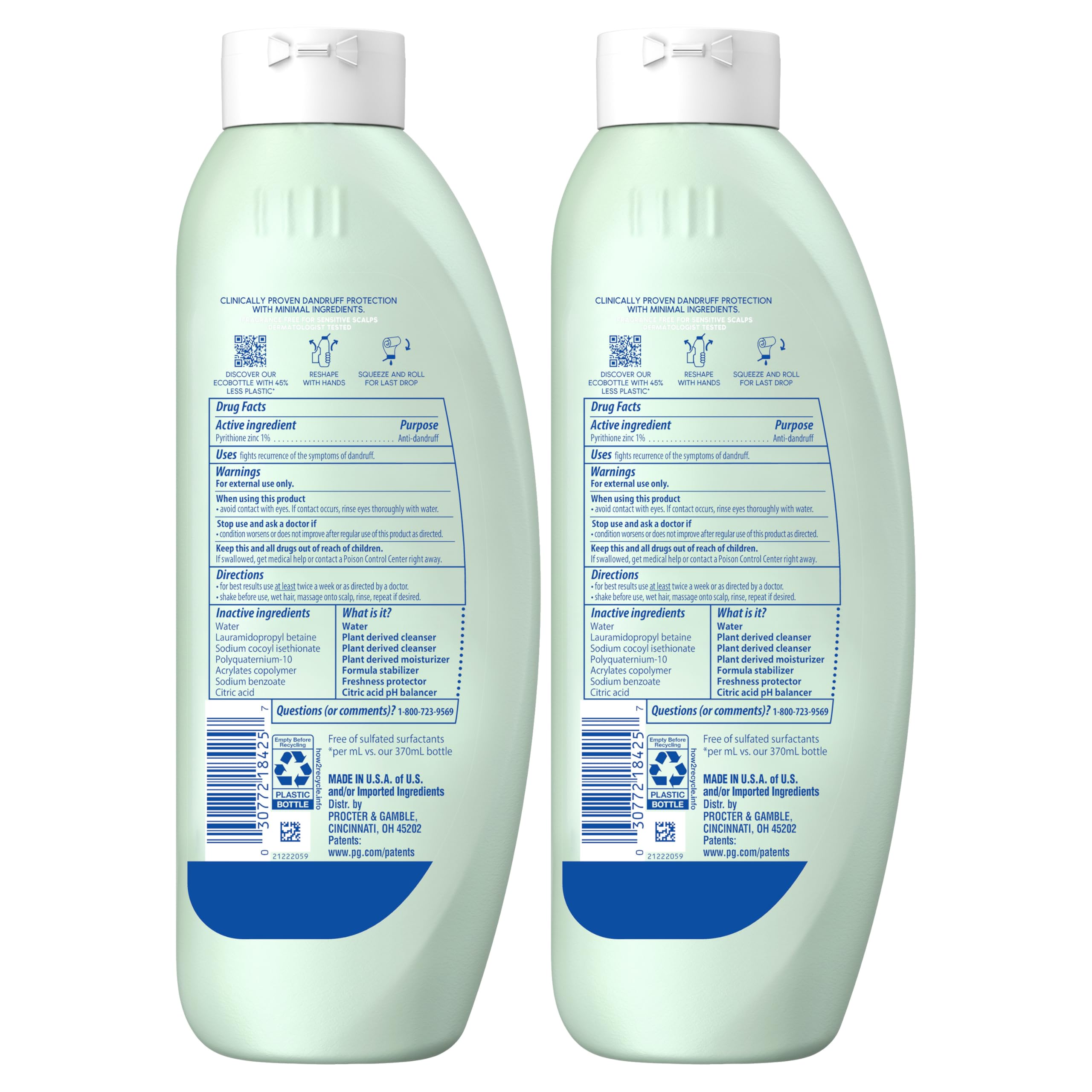 Head & Shoulders recyclable marking close-up showcasing reduced plastic