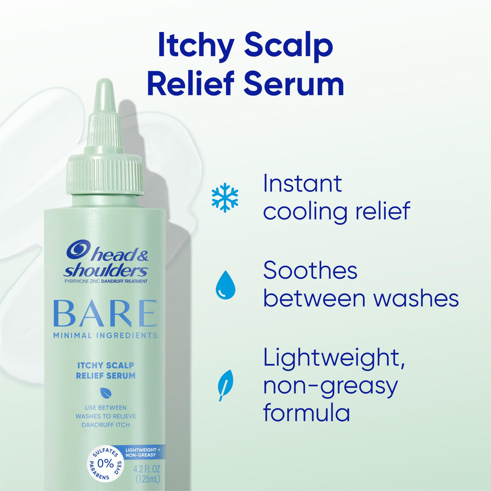 Head & Shoulders pump dispensing serum onto fingertips for controlled application