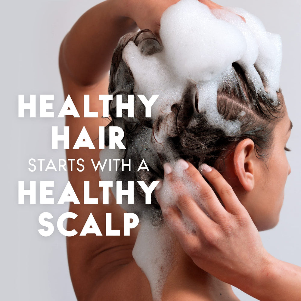 Badge and hair strands showing color-safe formula benefit for dyed hair maintenance