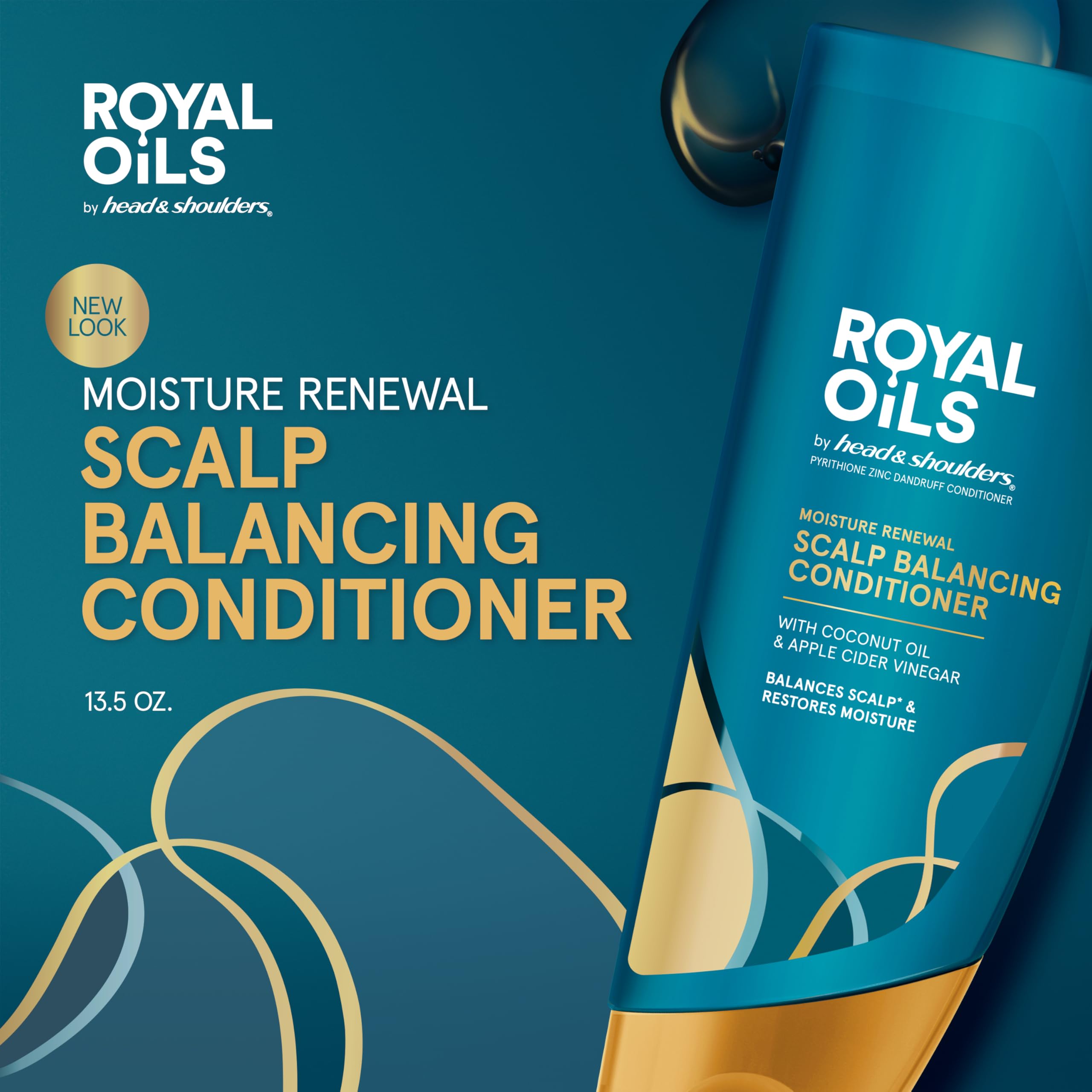 Product label listing 1% pyrithione zinc and coconut oil for scalp support