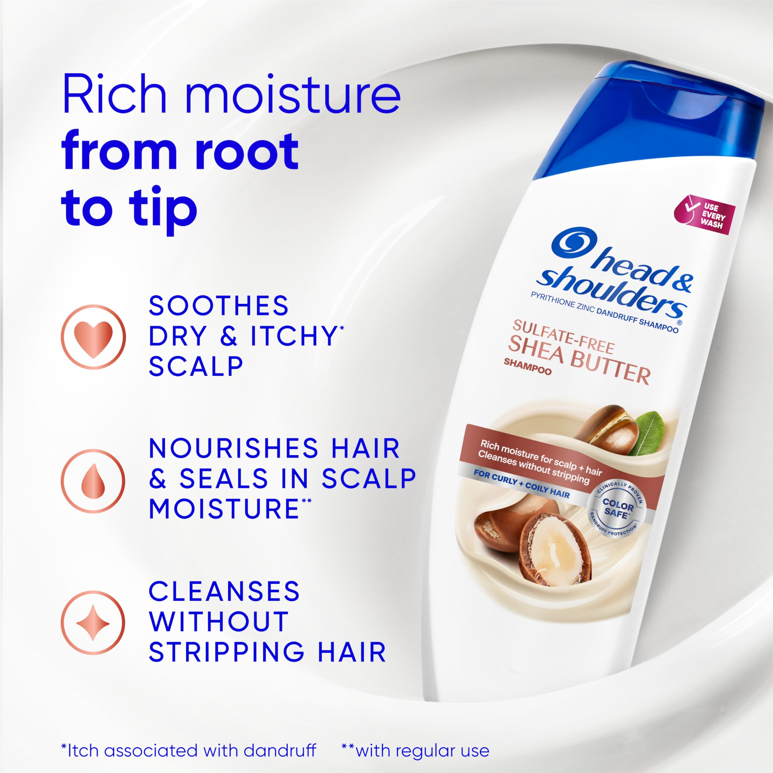 Head & Shoulders creamy shea butter texture close-up for moisture