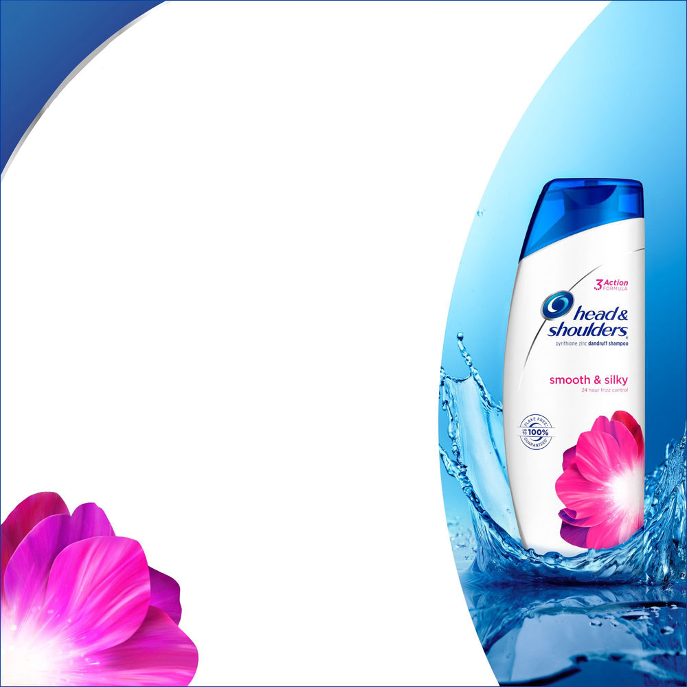 Head & Shoulders hair after wash highlighting silky, frizz-controlled finish