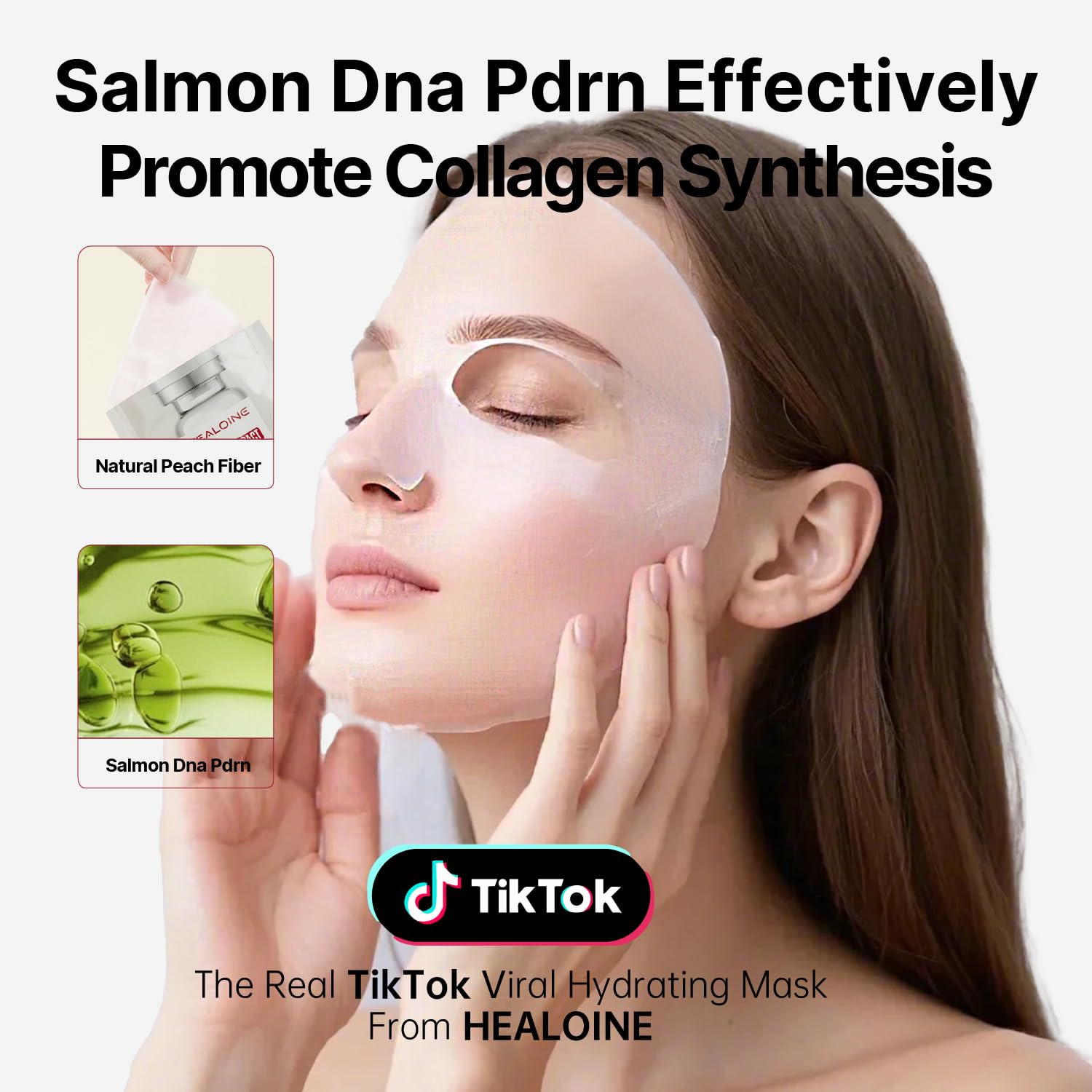 HEALOINE single opened sheet mask laid flat showing saturated essence