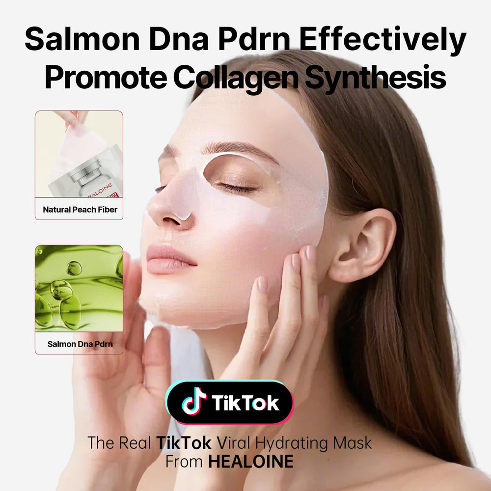 HEALOINE single opened sheet mask laid flat showing saturated essence