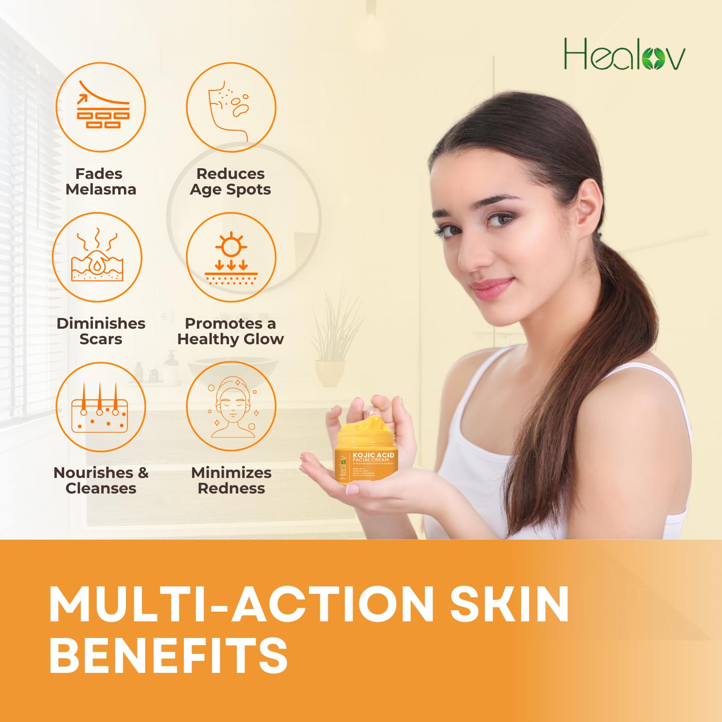 Healov cream applied on hand demonstrating easy spread and hydration