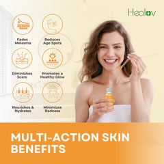 Healov serum texture close-up highlighting lightweight, fast-absorbing benefit