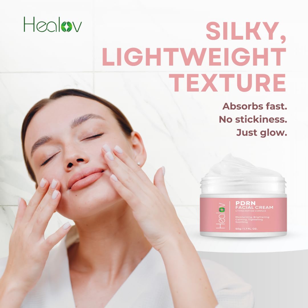Healov before and after comparison suggesting improved tone and firmness benefit