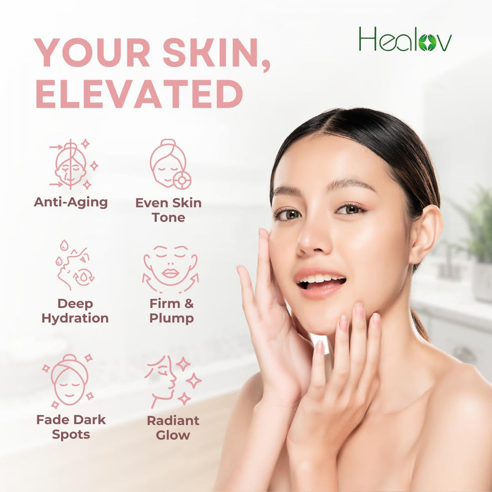 Healov close-up of serum texture illustrating lightweight hydration without greasiness