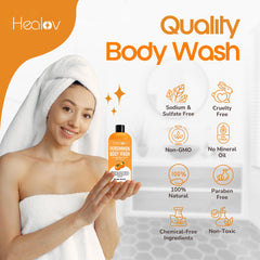 Healov being lathered underarm to reduce odor and soothe skin