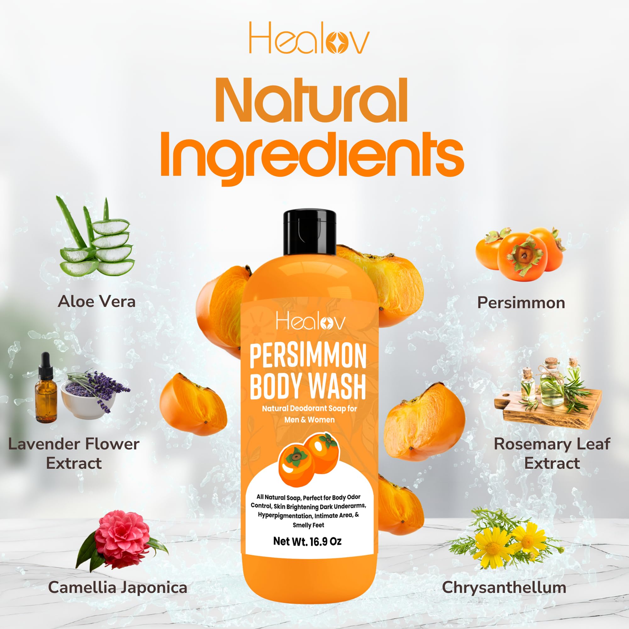Healov applied to feet in shower illustrating odor control and freshness