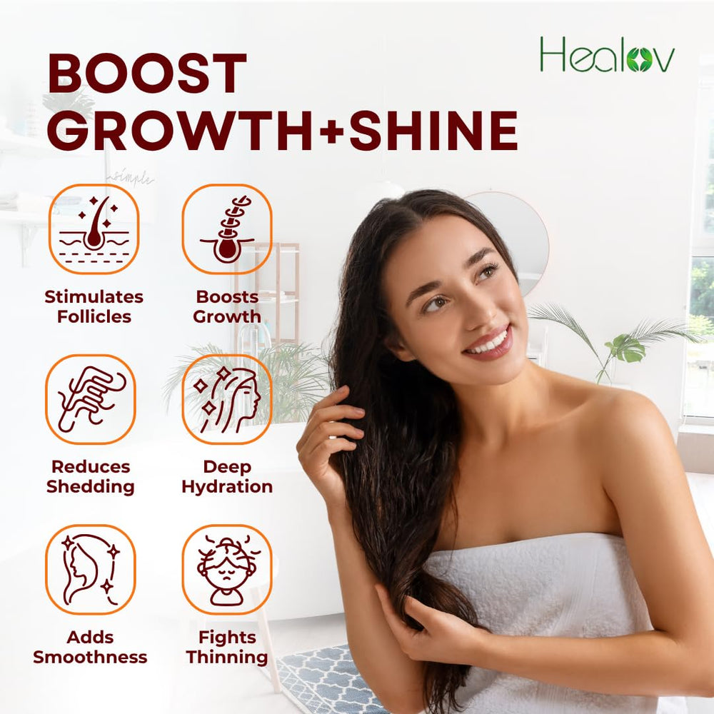 Healov shampoo foam texture demonstrating gentle, non-drying clean