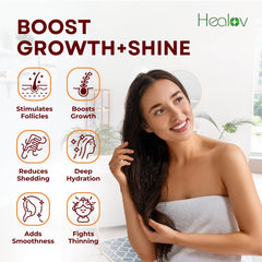 Healov shampoo foam texture demonstrating gentle, non-drying clean