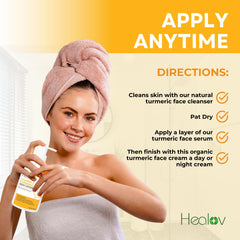 Healov ingredients label showing turmeric-based natural formulation