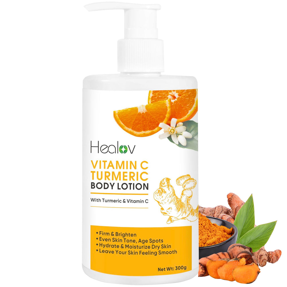 Healov bottle front view showing brightening lotion benefits