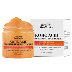 Healthy Radiance close-up texture of kojic salt scrub illustrating gentle exfoliation
