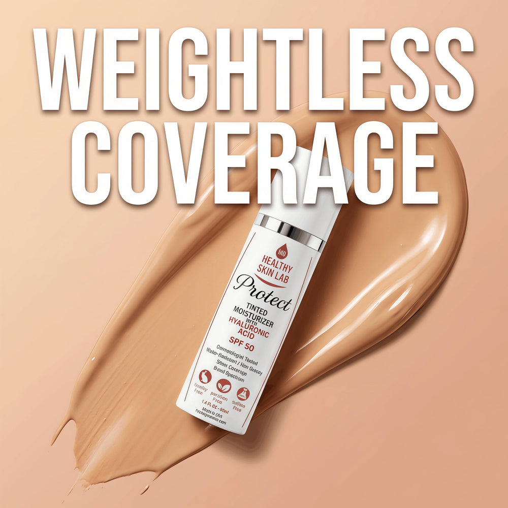 Healthy Skin Lab hand swatch showing sheer universal tint and coverage