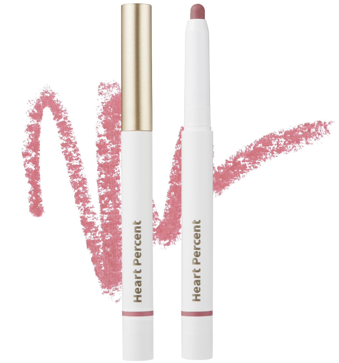 Heart Percent front packaging showing dusty pink shade and benefit of easy application