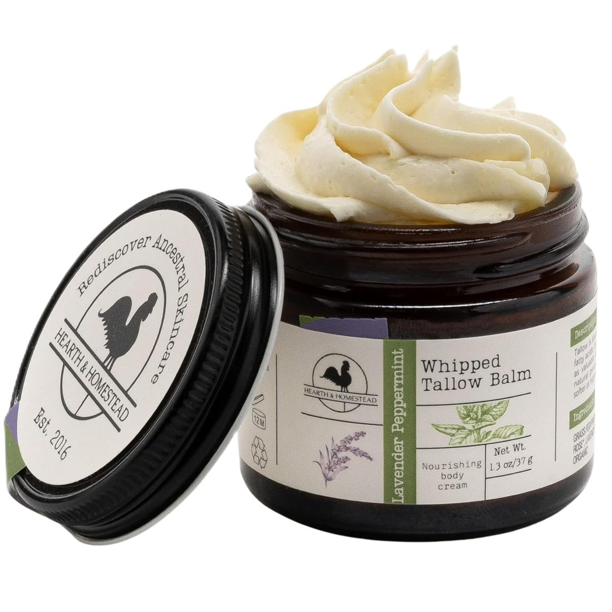 Hearth and Homestead front jar showing compact travel-friendly balm