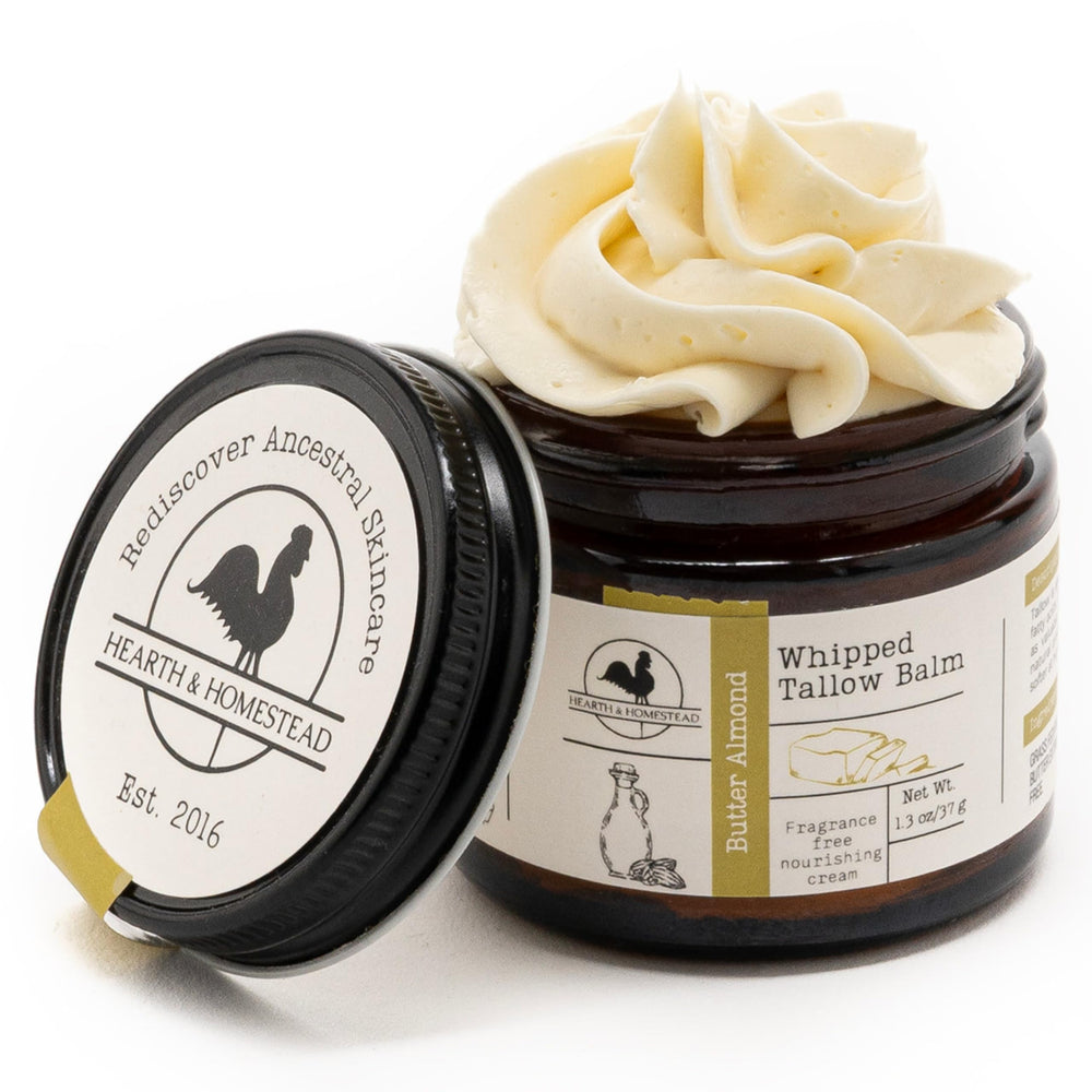Hearth and Homestead jar front view showing compact skincare benefits