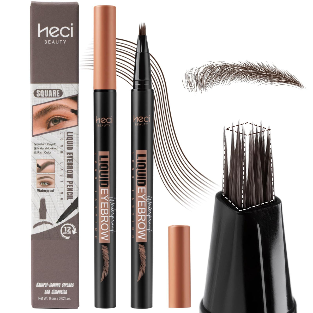 HECI BEAUTY front packaging showing pen and shade for quick choice