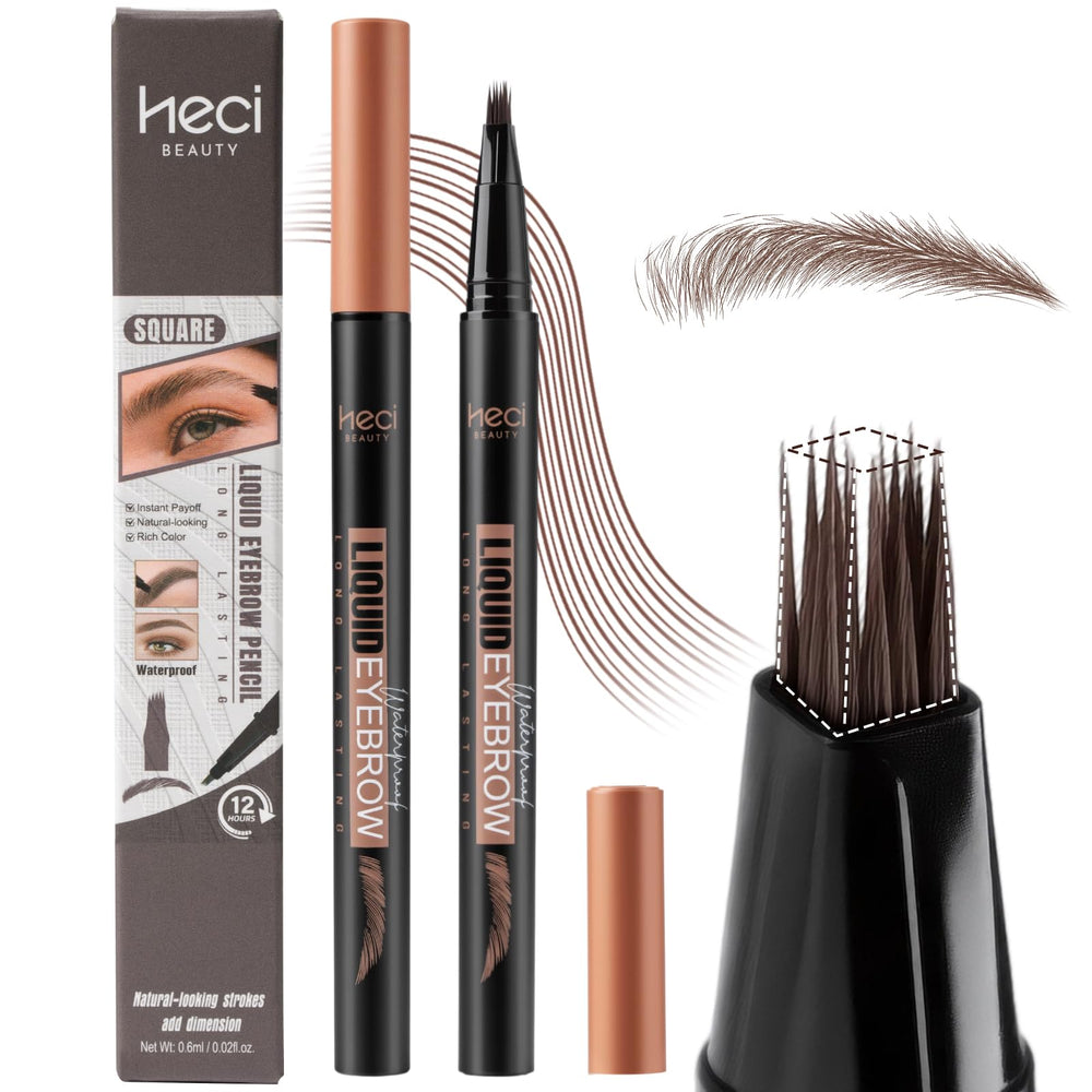 HECI BEAUTY front packaging showing dark brown shade and product benefit
