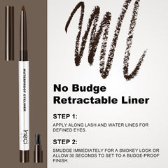 HECI BEAUTY in-use closeup applying liner to upper lash line for defined eyes