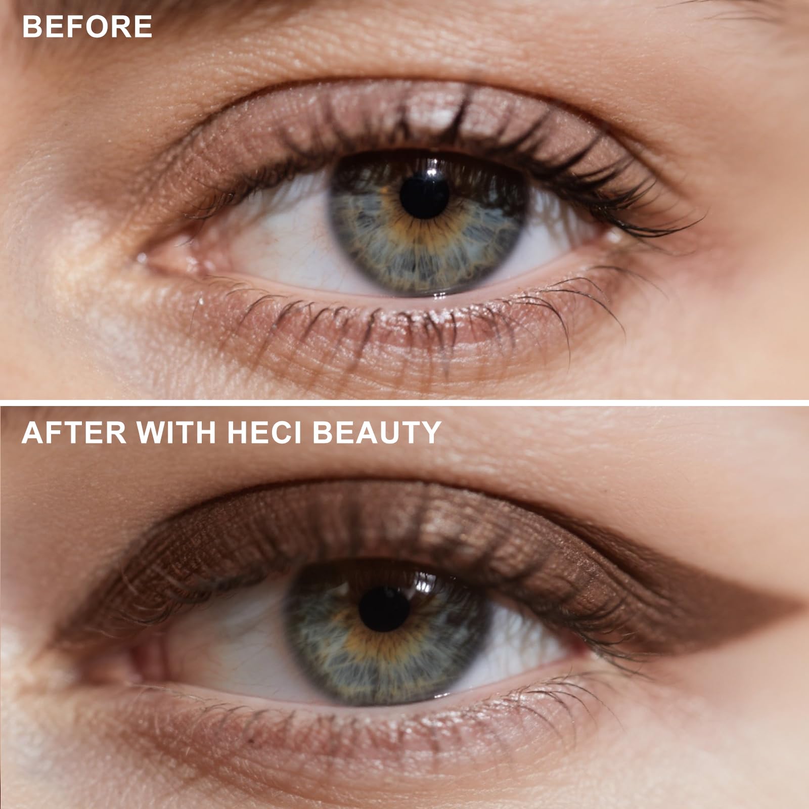 HECI BEAUTY application on upper lashline for defined natural look