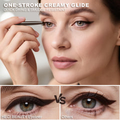 HECI BEAUTY packaging back label showing ingredient info and cruelty-free claim