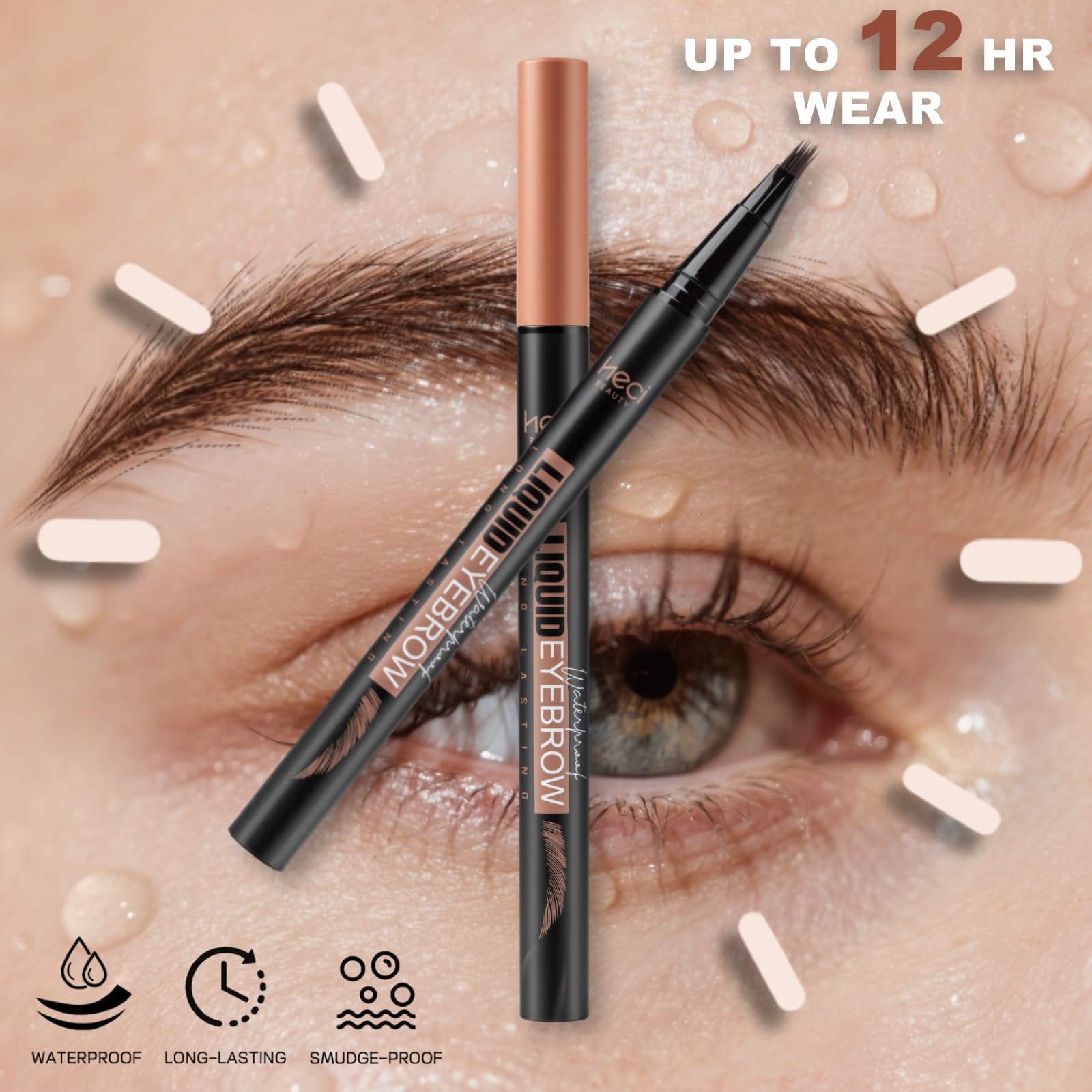 HECI BEAUTY liquid texture drop demonstrating smooth blendable finish