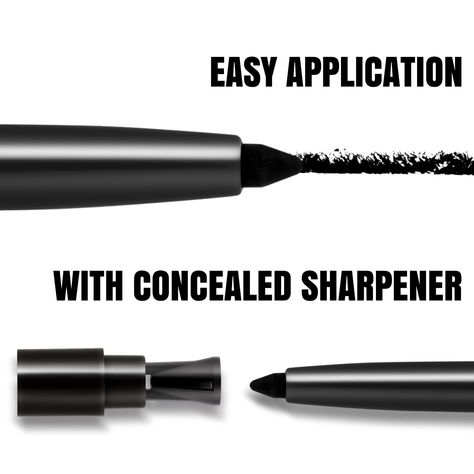 HECI BEAUTY waterproof smudge test proving longwear and resistance benefit