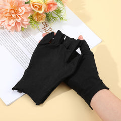 Heclia gloves worn in bed illustrating overnight moisturizing benefit