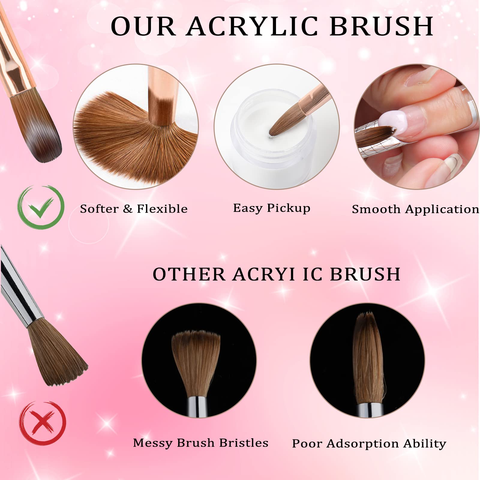 heemeei brush length comparison showing longer bristles for more powder load