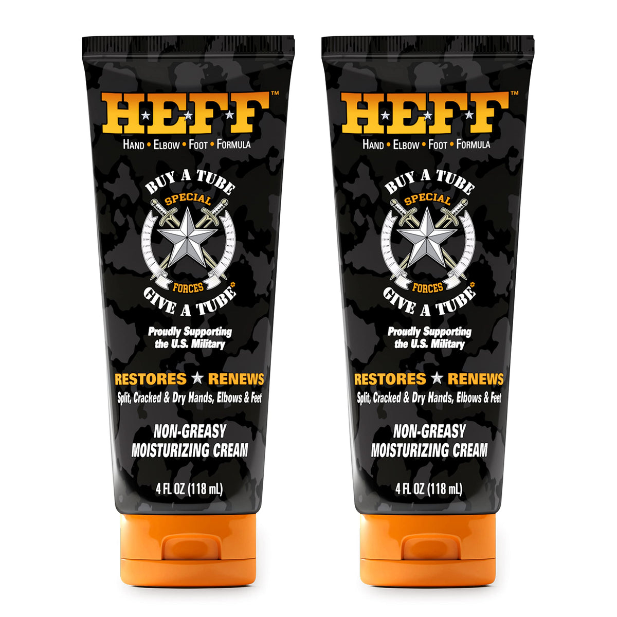 Heff front packaging showing two 4 oz tubes and benefits