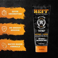Heff product label close-up highlighting paraben-free claim
