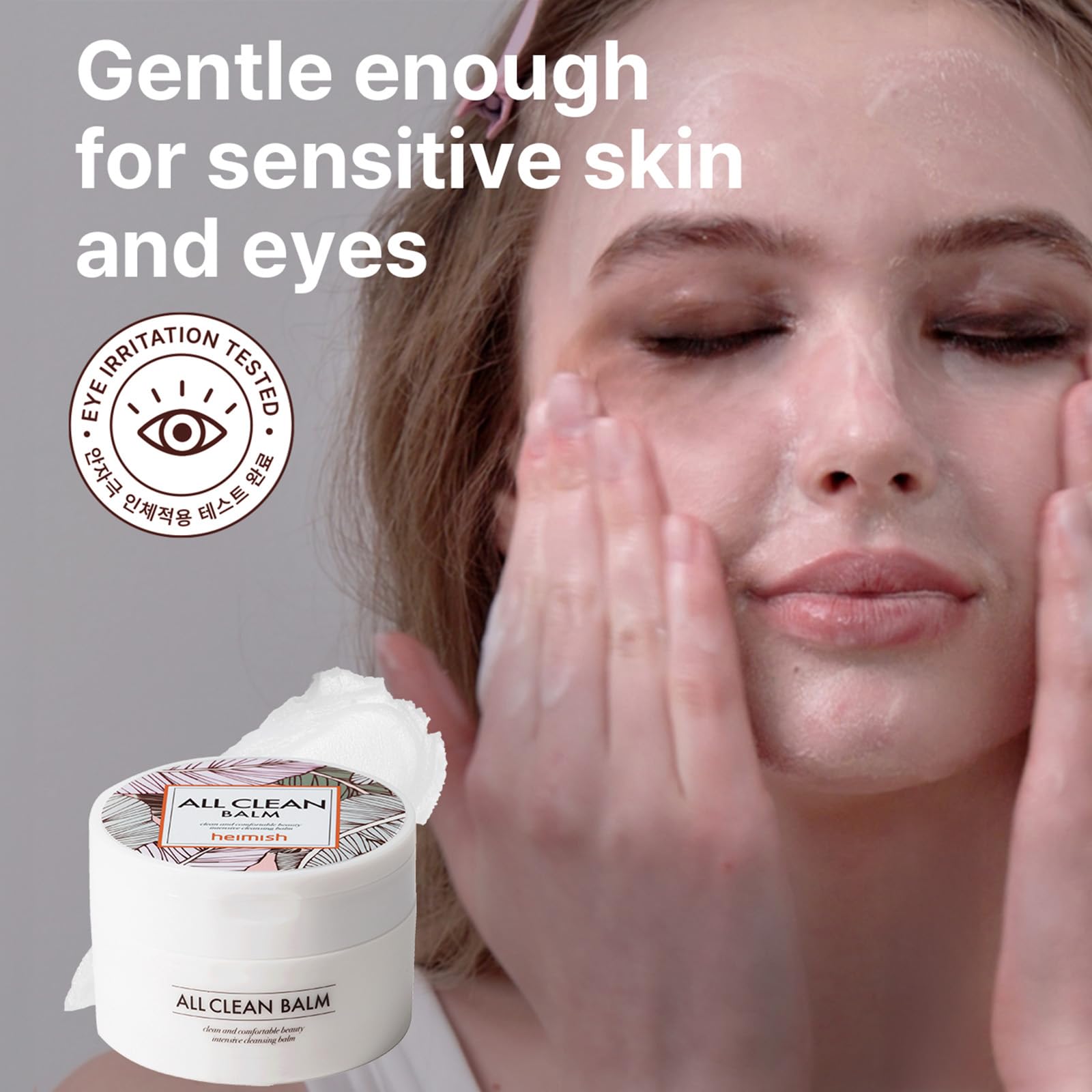 HEIMISH All Clean Balm emulsifying with water into a milky rinse-off benefit