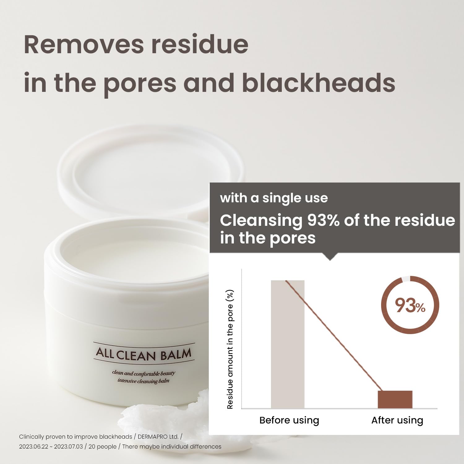 HEIMISH All Clean Balm texture close-up showing smooth balm-to-oil transformation benefit