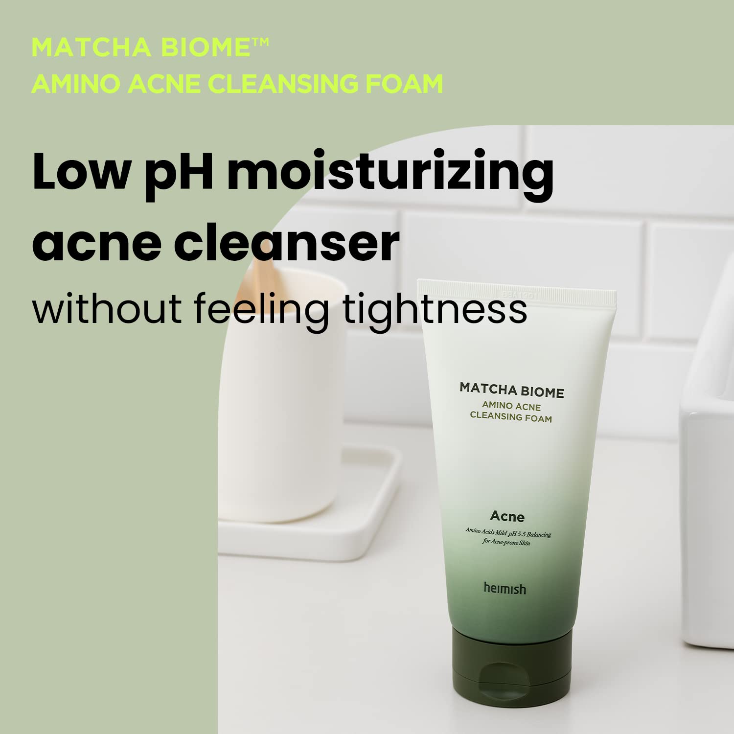 HEIMISH creamy foam texture demonstrating gentle deep cleansing