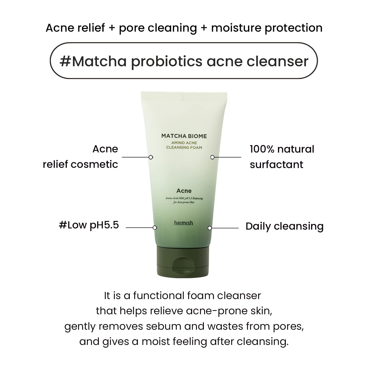 HEIMISH matcha leaf ingredient close-up highlighting antioxidant benefit