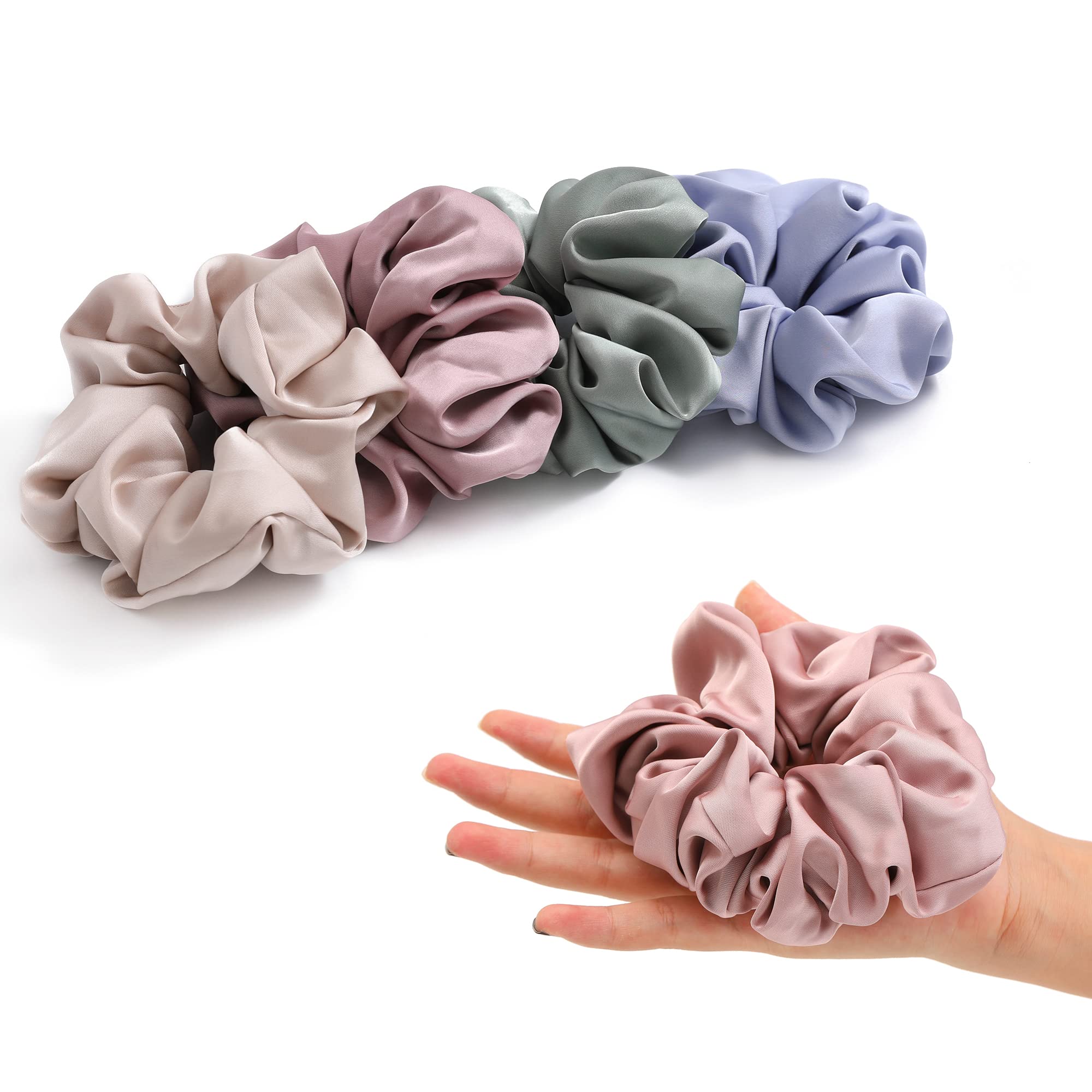 Helamvly front packaging showing four-color jumbo scrunchies and gift box, elegant presentation
