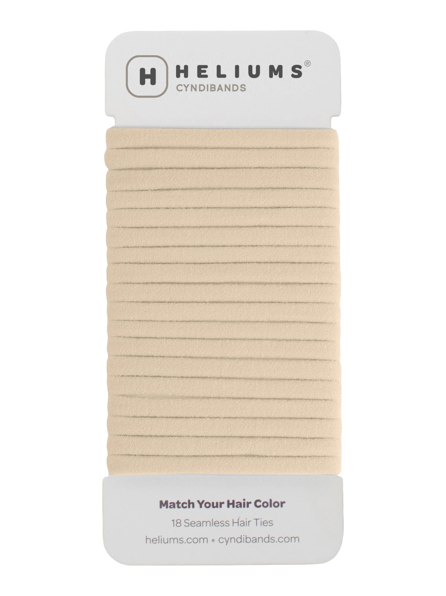 Heliums beige blonde pack front view showing 18 no-damage hair ties