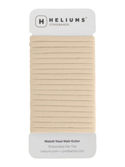 Heliums beige blonde pack front view showing 18 no-damage hair ties