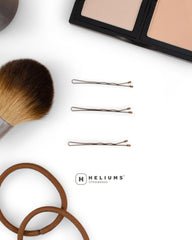 Heliums label and shade chart showing brown match across hair tones