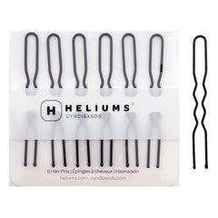Heliums large black front view showing six pins and clear benefit of full-length hold