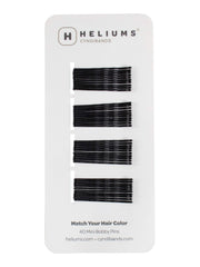 Heliums mini bobby pins front pack showing compact black pins and convenience