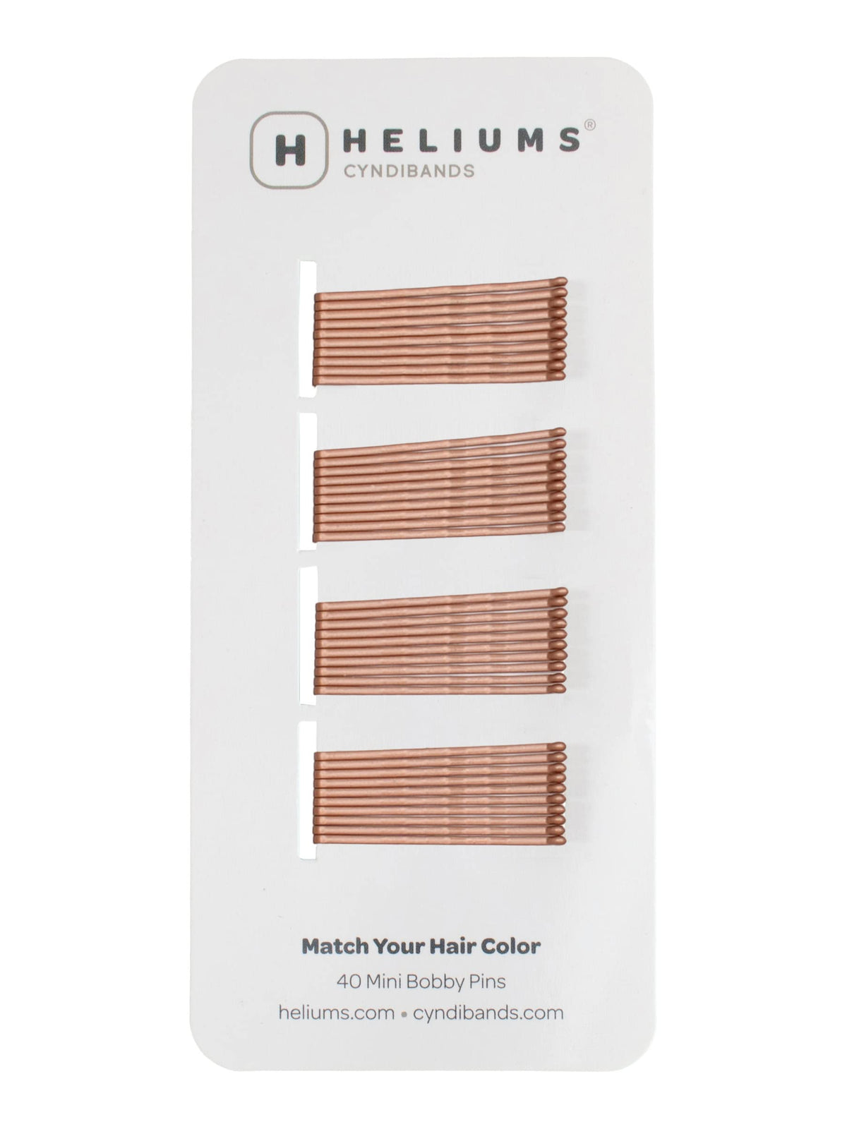 Heliums front packaging showing 40-pack ginger pins and clear purpose