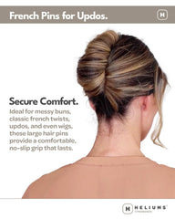 Heliums package of six black pins showing convenient multi-pack for styling