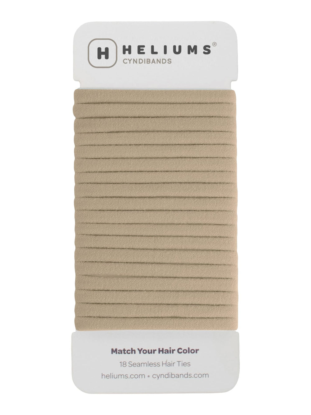 Heliums front packaging showing Sandy Blonde 18-pack and tidy presentation benefit