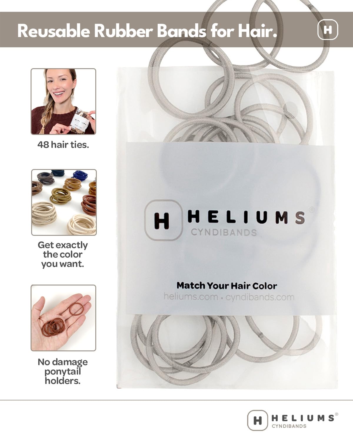 Heliums next to a coin illustrating 1-inch compact size benefit