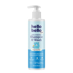 Hello Bello bottle front label showing gentle fragrance-free formula and benefit